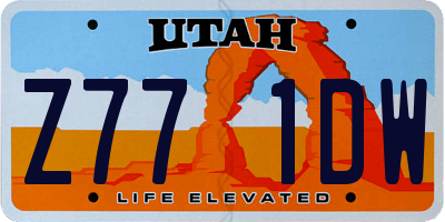UT license plate Z771DW