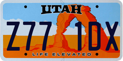 UT license plate Z771DX