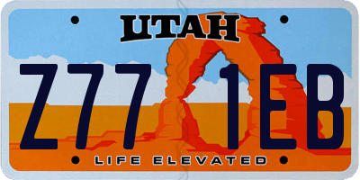 UT license plate Z771EB
