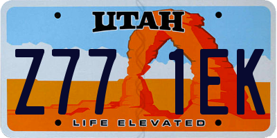 UT license plate Z771EK