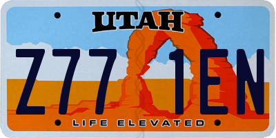 UT license plate Z771EN