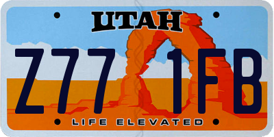 UT license plate Z771FB