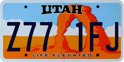 UT license plate Z771FJ