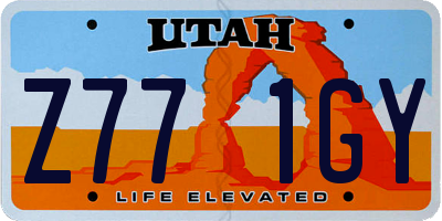 UT license plate Z771GY