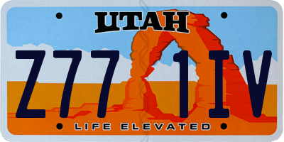 UT license plate Z771IV