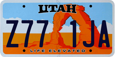 UT license plate Z771JA