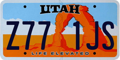 UT license plate Z771JS