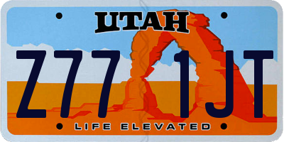 UT license plate Z771JT