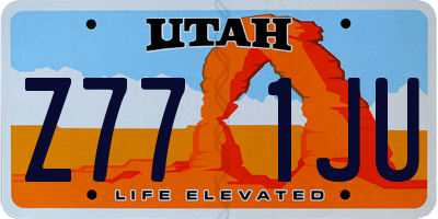 UT license plate Z771JU