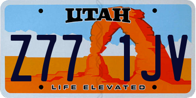 UT license plate Z771JV