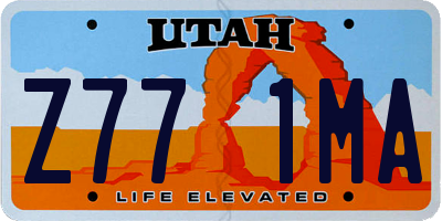 UT license plate Z771MA