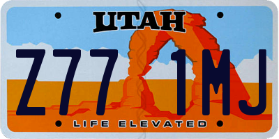 UT license plate Z771MJ