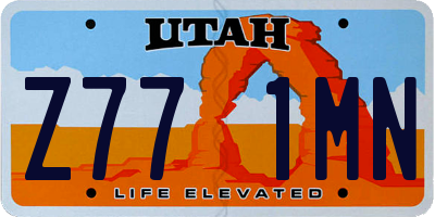 UT license plate Z771MN