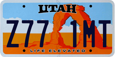UT license plate Z771MT