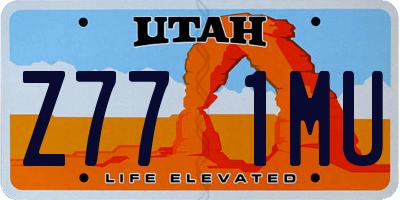 UT license plate Z771MU