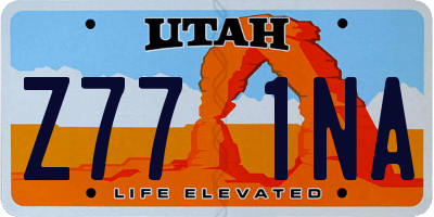 UT license plate Z771NA