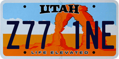 UT license plate Z771NE