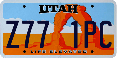 UT license plate Z771PC