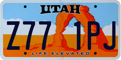 UT license plate Z771PJ