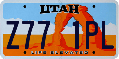 UT license plate Z771PL