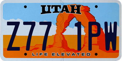 UT license plate Z771PW