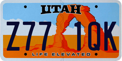 UT license plate Z771QK