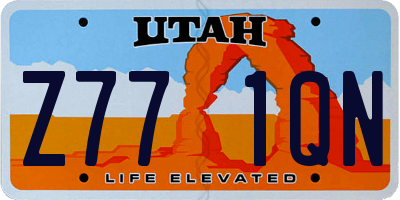 UT license plate Z771QN