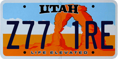UT license plate Z771RE