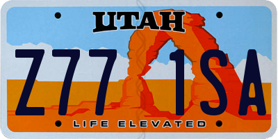 UT license plate Z771SA