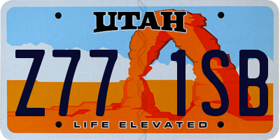 UT license plate Z771SB