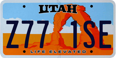 UT license plate Z771SE