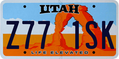 UT license plate Z771SK