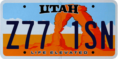 UT license plate Z771SN