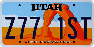 UT license plate Z771ST