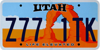 UT license plate Z771TK