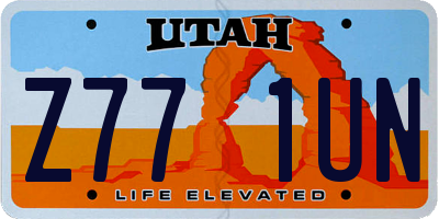 UT license plate Z771UN