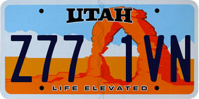 UT license plate Z771VN