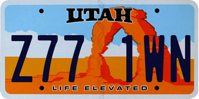 UT license plate Z771WN