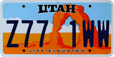 UT license plate Z771WW
