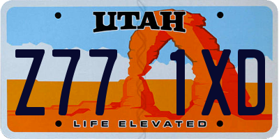 UT license plate Z771XD