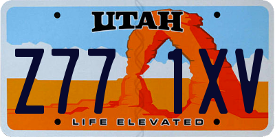 UT license plate Z771XV