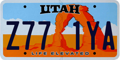 UT license plate Z771YA