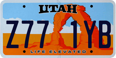 UT license plate Z771YB