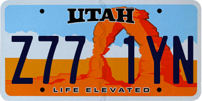 UT license plate Z771YN