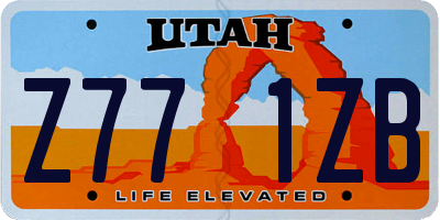 UT license plate Z771ZB