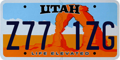 UT license plate Z771ZG