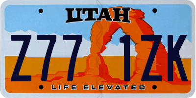 UT license plate Z771ZK