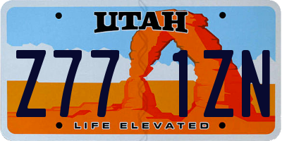 UT license plate Z771ZN