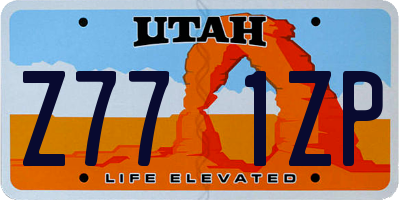 UT license plate Z771ZP