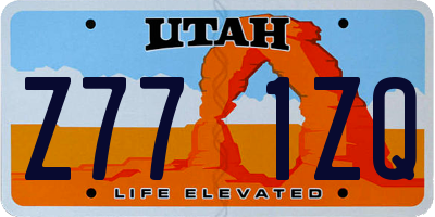 UT license plate Z771ZQ